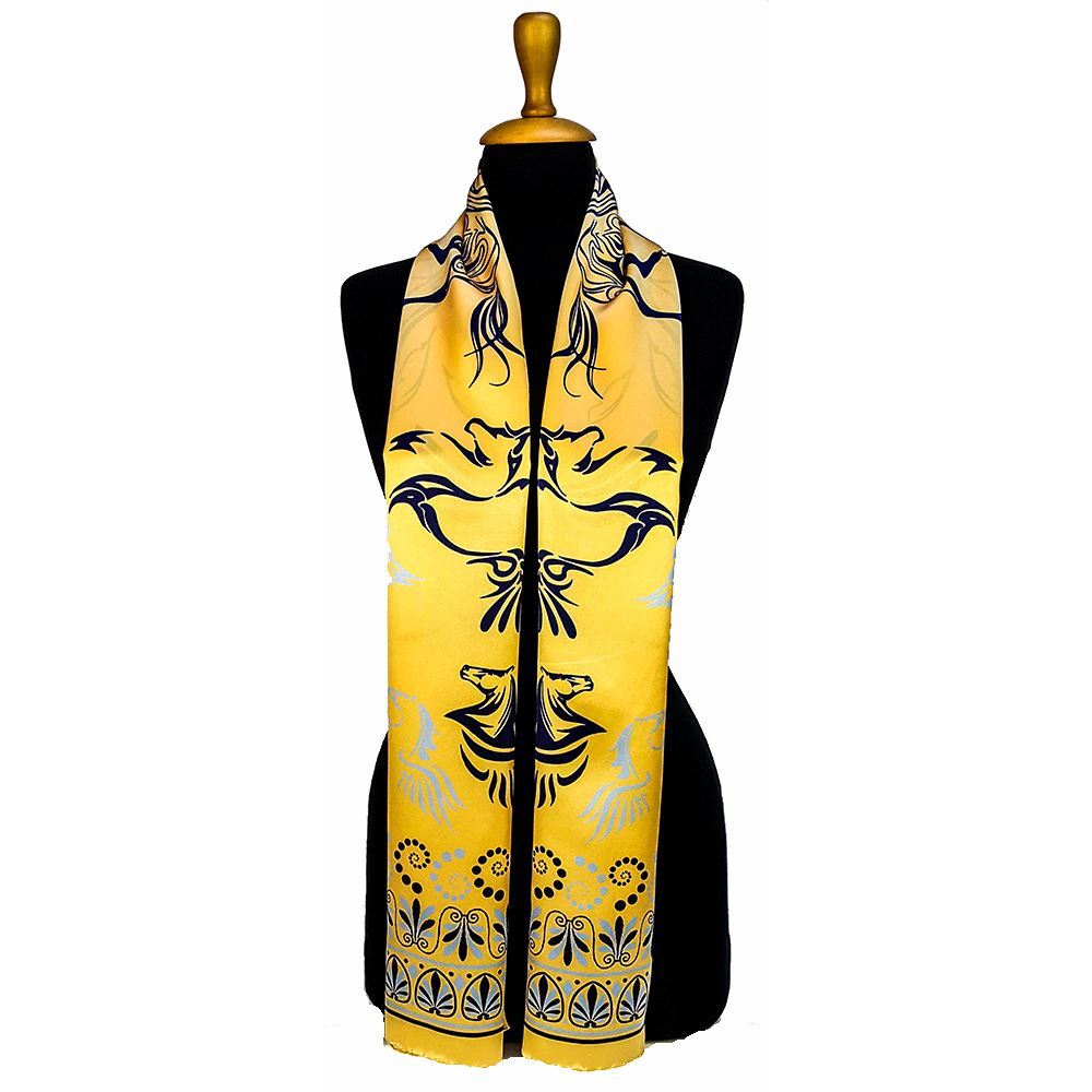 100 pure silk PEGASUS Ancient Greek Scarves Collection Greek Luxury