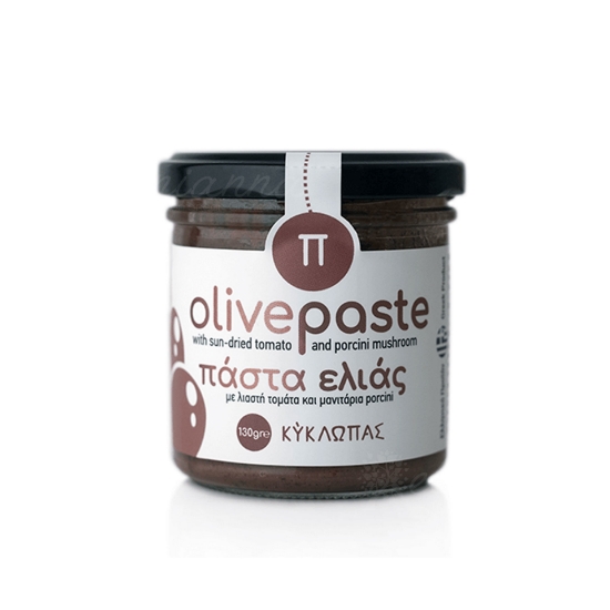 Olive paste with sun-dried tomatoes and porcini mushroom 130g Kyklopas