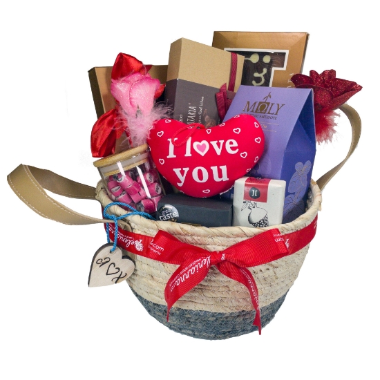 My Little Valentine Wicker Gift Basket