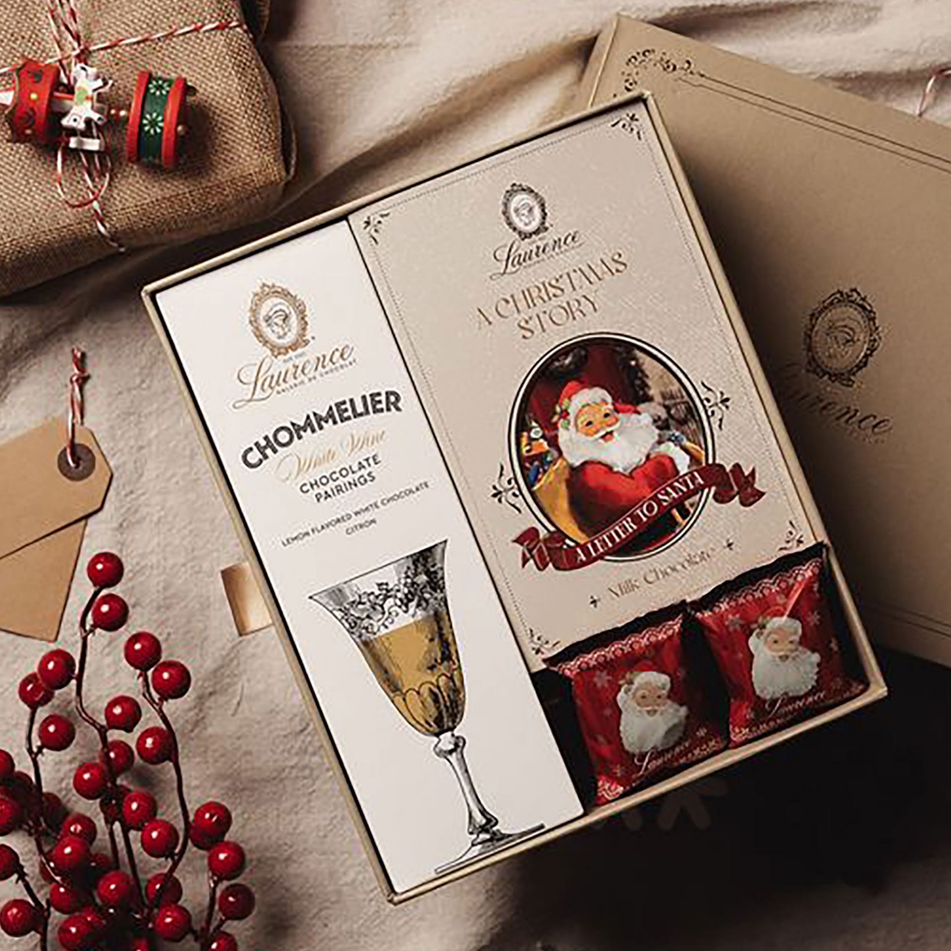 Luxury Christmas Gift Box Sommelier Chocolate Pairings, Laurence Greek