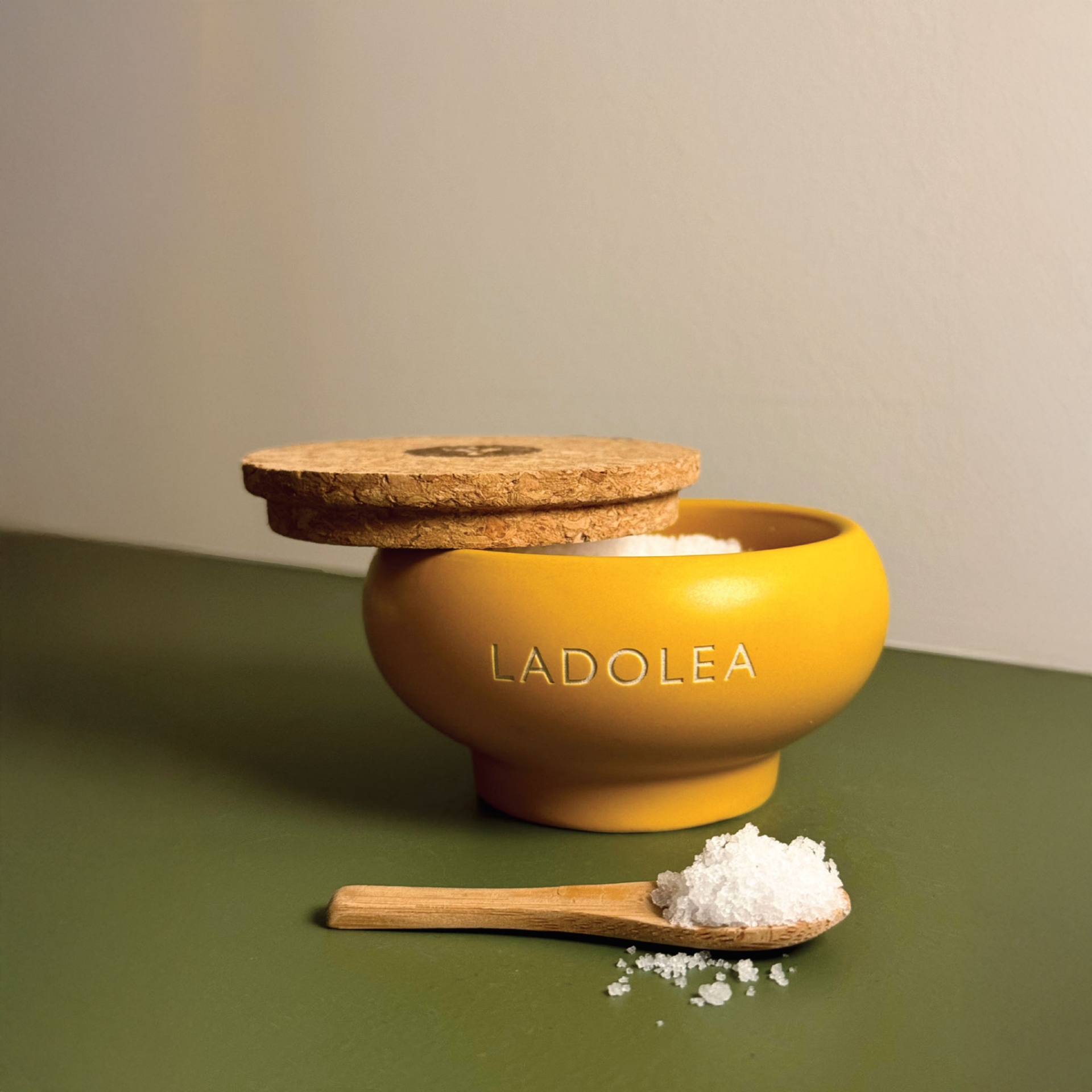 Fleur de Sel Sea Salt in Handmade Ceramic Bowl Premium Ancient