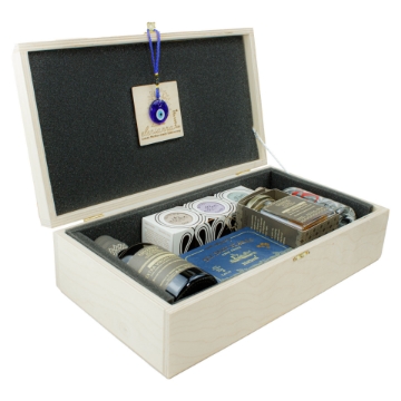 Limited Edition Greek Gourmet Gift Basket in Premium Wooden Gift Box Limited Edition Greek Gourmet Gift Basket in Premium Wooden Gift Box