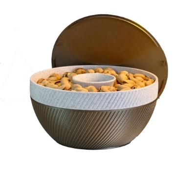 Eco-Friendly Pistachio Storage Box with Waste Compartment & Lid Eco-Friendly Pistachio Storage Box with Waste Compartment & Lid