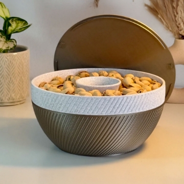 Eco-Friendly Pistachio Storage Box with Waste Compartment & Lid Eco-Friendly Pistachio Storage Box with Waste Compartment & Lid