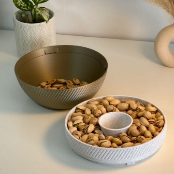 Eco-Friendly Pistachio Storage Box with Waste Compartment & Lid Eco-Friendly Pistachio Storage Box with Waste Compartment & Lid