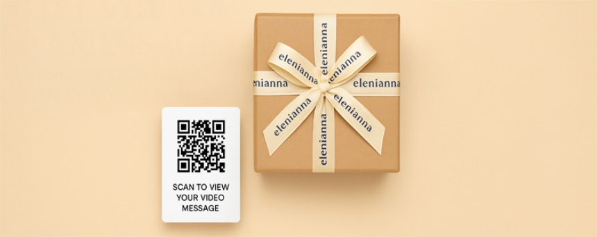Gift Video & QR Message: Personalized Gifts with Custom Logo Ribbon by elenianna