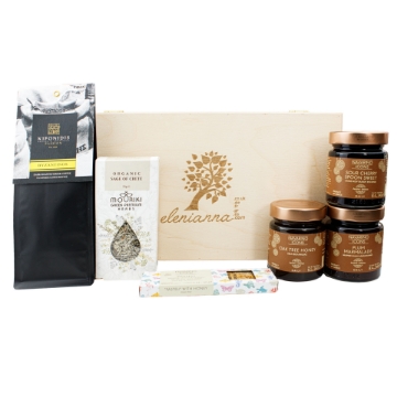 Greek Morning Gift Box – Luxury Breakfast Hamper | Artisanal Greek Coffee, Honey & Tea Set