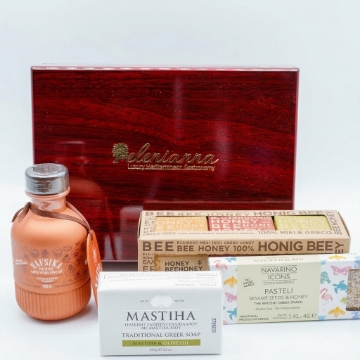The Greek Essentials Gift Box — Handcrafted Piano Cherry Wood