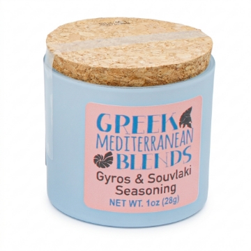Salt Odyssey Gyros & Souvlaki Seasoning - Greek Mediterranean Herb Blend 28g | Wild Oregano, Thyme, Paprika | Glass Jar with Cork Lid
