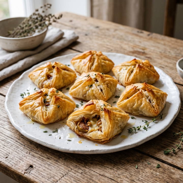 Roasted Kymi Fig and Kasseri Phyllo Parcels