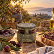 Navarino Icons Kalamon - Greek Olive Spread, 30g on a clean ecommerce background
